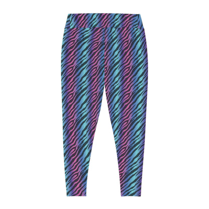 Zebra Print Plus Size Leggings One of a Kind Gift - Unique Workout Activewear tights for Mom fitness, Mothers Day, Girlfriend Christmas Gift