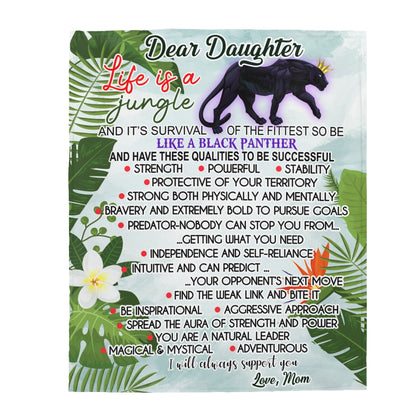 Be like a Black Panther Velveteen Plush Blanket (Daughter from Mom)