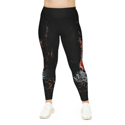 Plus Size Tiger Print Leggings, One of a Kind Gift - Workout Activewear  for Wife Fitness, Best Friend, mom and me tights Christmas Gift