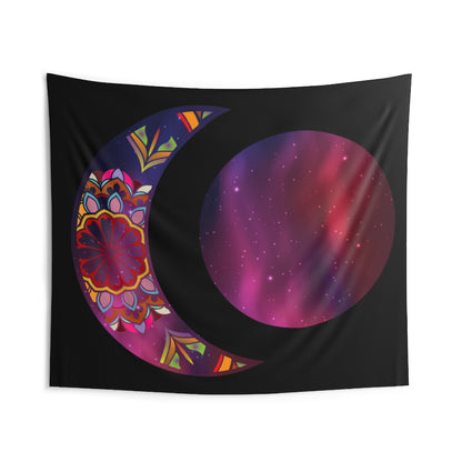 Moon Phase Tapestry Contemporary Home Decor . Galaxy Wall Hanging Art for Baby Nursery, Dorm room, Coastal Home . Housewarming Gift