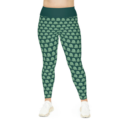 Elephant Safari animal Plus Size Leggings One of a Kind Unique Workout Activewear tights for Mom fitness, Mothers Day, Girlfriend Christmas Gift