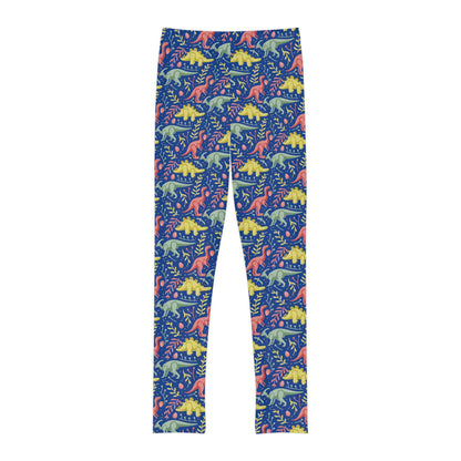 Dinosaur Trex Jurassic Park Youth Leggings, One of a Kind Gift - Unique Workout Activewear tights for kids , Daughter, Niece Christmas Gift
