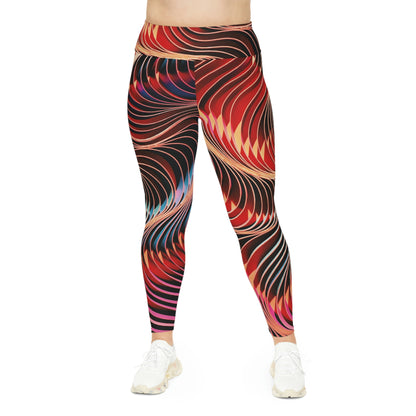 Abstract Plus Size One of a Kind Workout Activewear for Wife Fitness, Best Friend, mom and me tights Christmas Gift