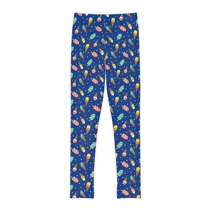 Ice Cream Scoop Cute Summer Youth Leggings, One of a Kind Gift - Workout Activewear tights for kids, Granddaughter, Niece  Christmas Gift