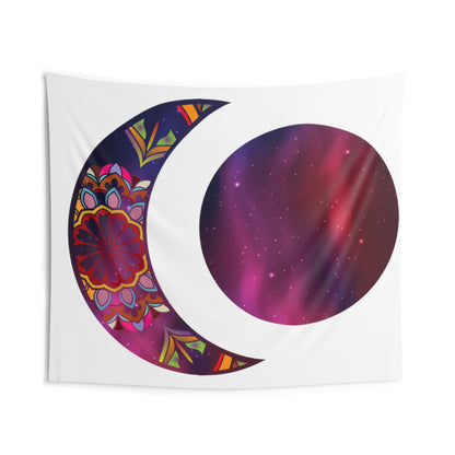 Moon Phase Tapestry Contemporary Home Decor . Galaxy Wall Hanging Art for Baby Nursery, Dorm room, Coastal Home . Housewarming Gift