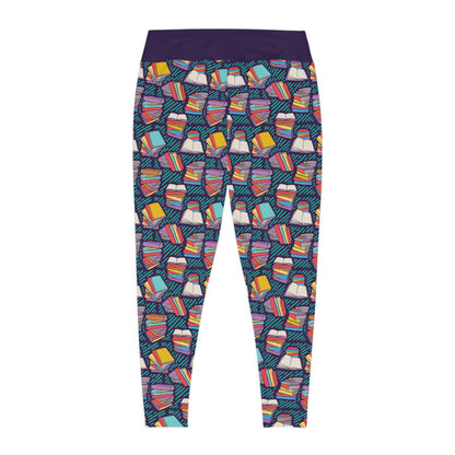 Book Lovers Gift Plus Size Leggings One of a Kind Unique Workout Activewear tights for Mom fitness, Mothers Day, Girlfriend Christmas Gift