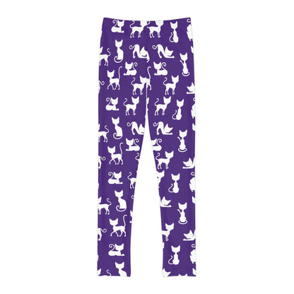 Cat Lovers Cute Summer Youth Leggings, One of a Kind Gift - Workout Activewear tights for kids, Granddaughter, Niece Christmas Gift