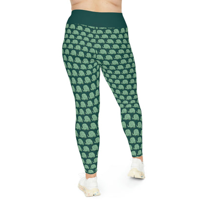 Elephant Safari animal Plus Size Leggings One of a Kind Unique Workout Activewear tights for Mom fitness, Mothers Day, Girlfriend Christmas Gift