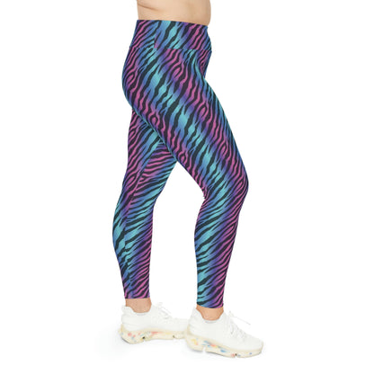 Zebra Print Plus Size Leggings One of a Kind Gift - Unique Workout Activewear tights for Mom fitness, Mothers Day, Girlfriend Christmas Gift