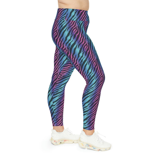 Zebra Print Plus Size Leggings One of a Kind Gift - Unique Workout Activewear tights for Mom fitness, Mothers Day, Girlfriend Christmas Gift