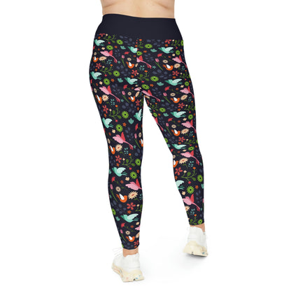 Hummingbirds Plus Size Leggings animal kingdom, Safari Leggings, One of a Kind Gift - Workout Activewear tights for Wife, Friend, mom and me tights Christmas Gift