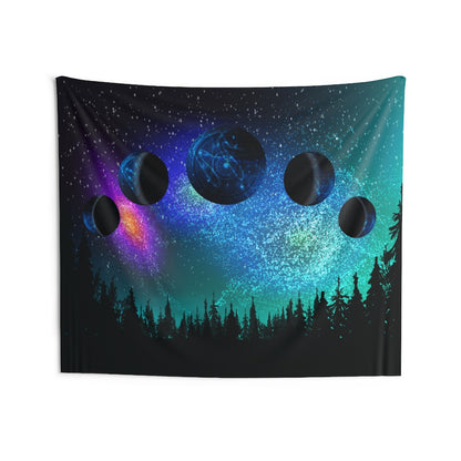 Moon Phase Contemporary Home Decor . Galaxy Wall Hanging Art for Baby Nursery, Dorm room, Coastal Home . Housewarming Gift