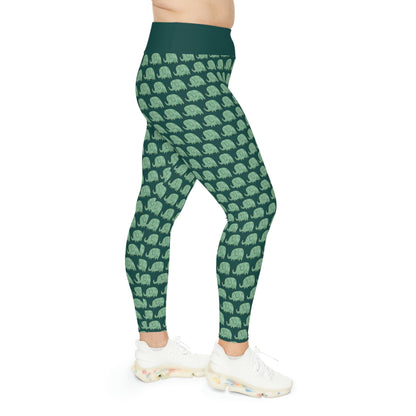 Elephant Safari animal Plus Size Leggings One of a Kind Unique Workout Activewear tights for Mom fitness, Mothers Day, Girlfriend Christmas Gift