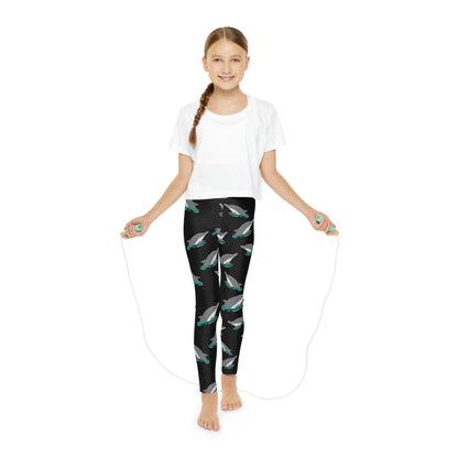 Dolphin, Ocean, Beach Youth Leggings, One of a Kind Gift - Unique Workout Activewear tights for kids fitness, Daughter, Niece Christmas Gift