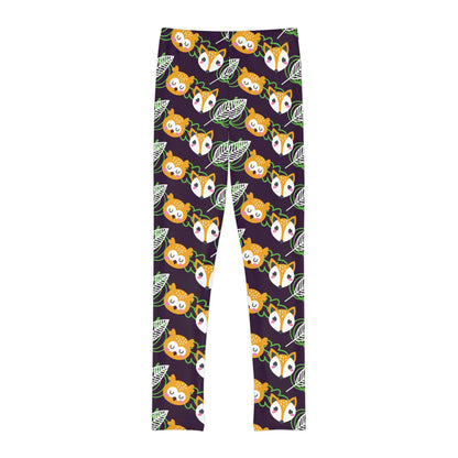 Fox Kawaii animal kingdom, Safari Youth Leggings, One of a Kind Gift - Unique Workout Activewear tights for kids, Daughter, Niece Christmas Gift