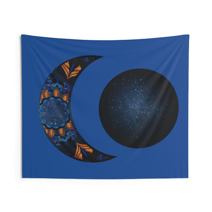 Crescent moon Phase Tapestry for Contemporary Home Decor, Wall Hanging Art for Baby Nursery, Dorm room, Coastal Home . Housewarming Gift