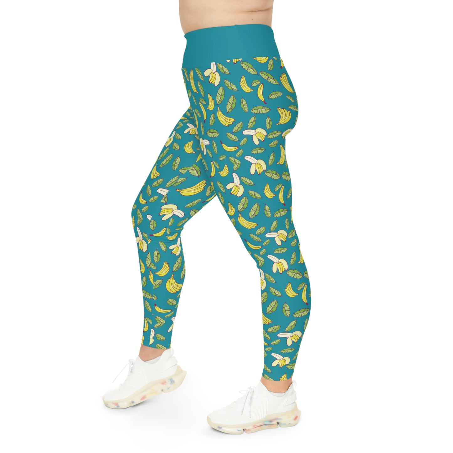 Banana Fruit Plus Size Leggings One of a Kind Gift - Unique Workout Activewear tights for Mom fitness, Mothers Day, Girlfriend Christmas Gift