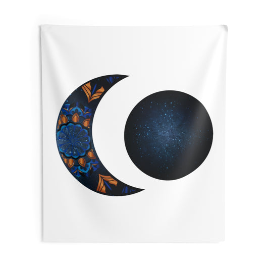 Moon Phase Tapestry Contemporary Home Decor . Galaxy Wall Hanging Art for Baby Nursery, Dorm room, Coastal Home . Housewarming Gift