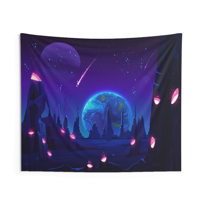 Celestial Moon Tapestry Contemporary Home Decor . Galaxy Wall Hanging Art for Baby Nursery, Dorm room, Coastal Home . Housewarming Gift
