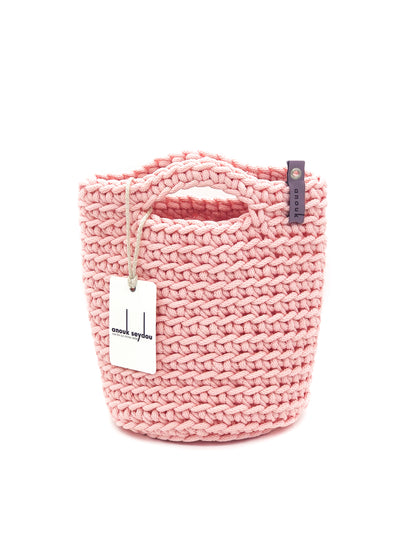 Tote Bag Scandinavian Style Crochet Tote Bag Size MINI Baby Pink