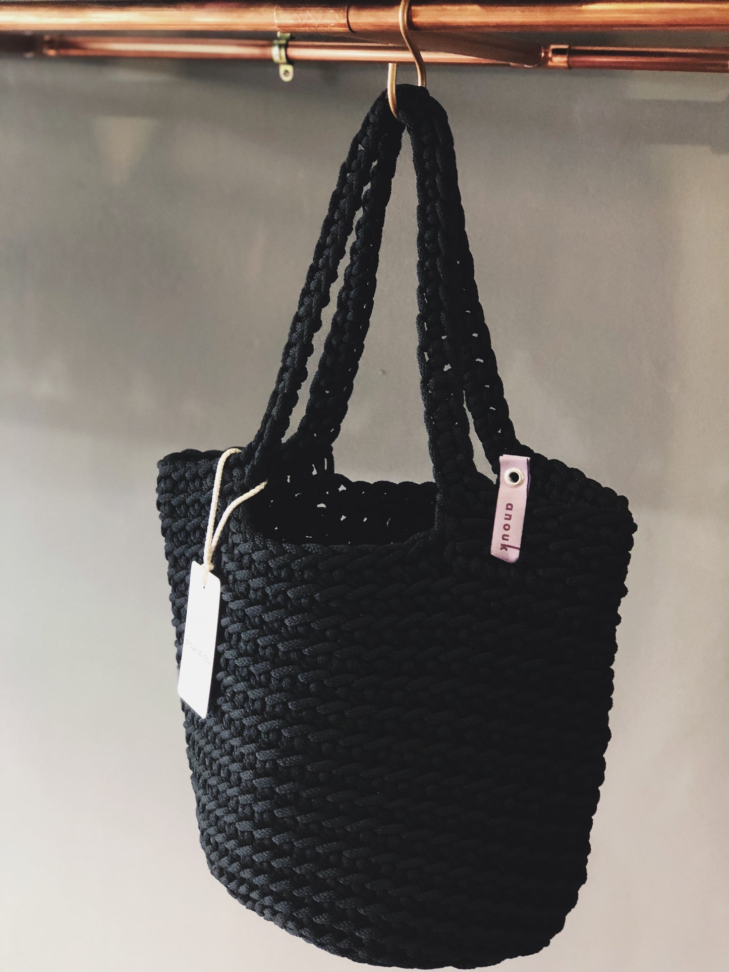 Scandinavian Style Long Handles Handmade Tote Bag