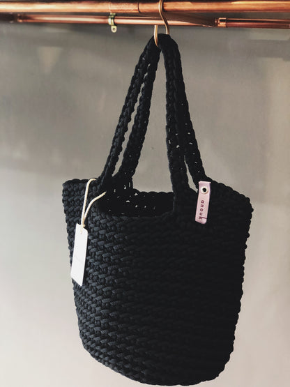 Scandinavian Style Long Handles Handmade Tote Bag