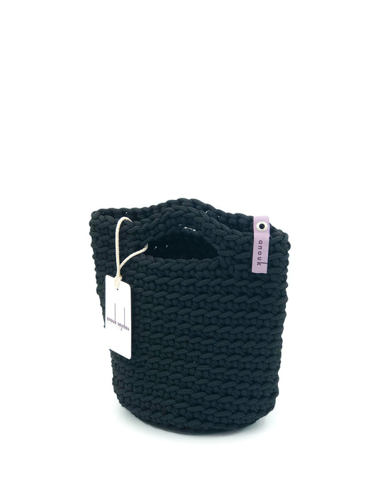 Tote Bag Scandinavian Style Crochet Tote Bag Size MINI Black