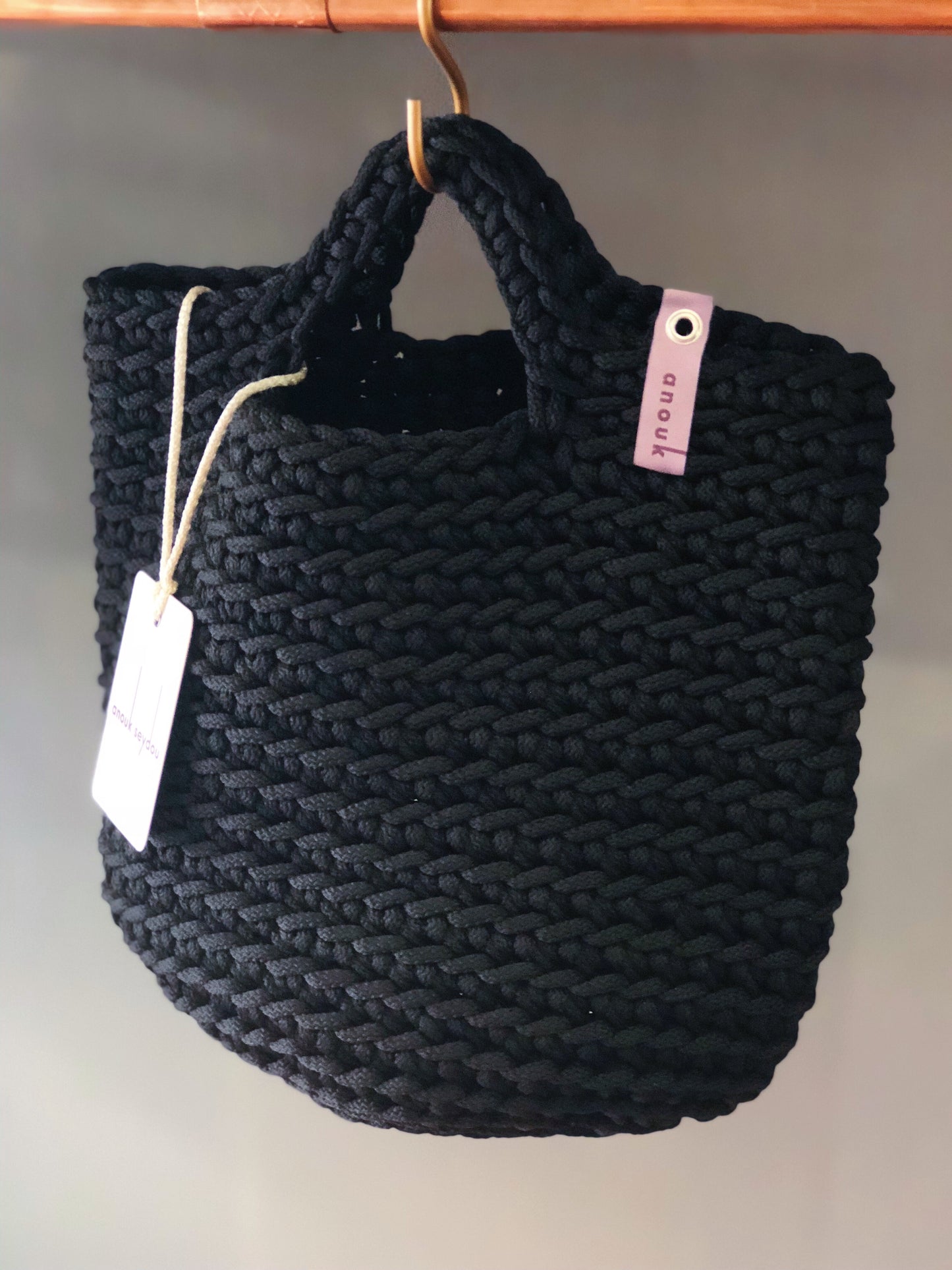 Scandinavian Style Short Handles Handmade Tote Bag