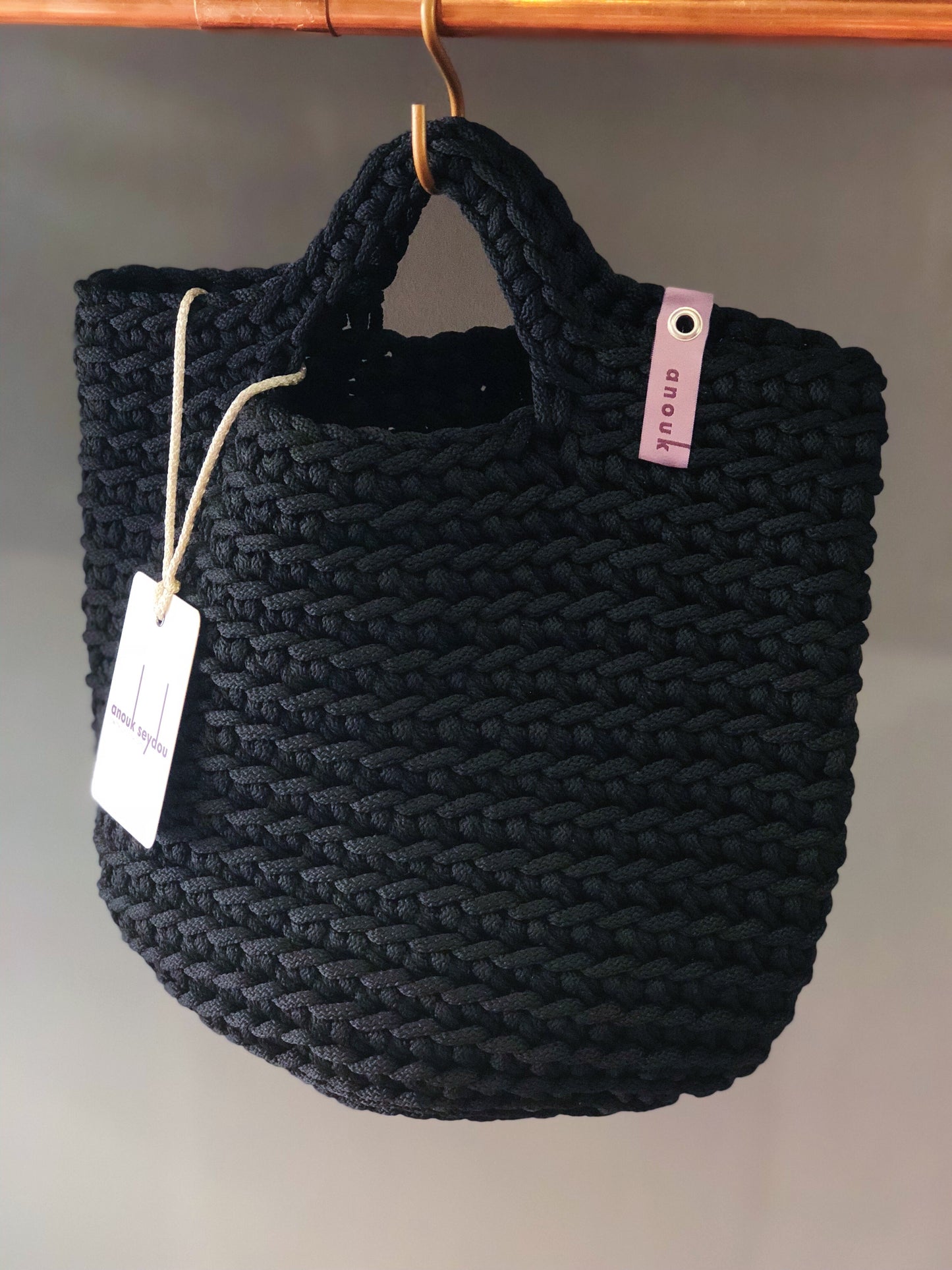 Scandinavian Style Short Handles Handmade Tote Bag