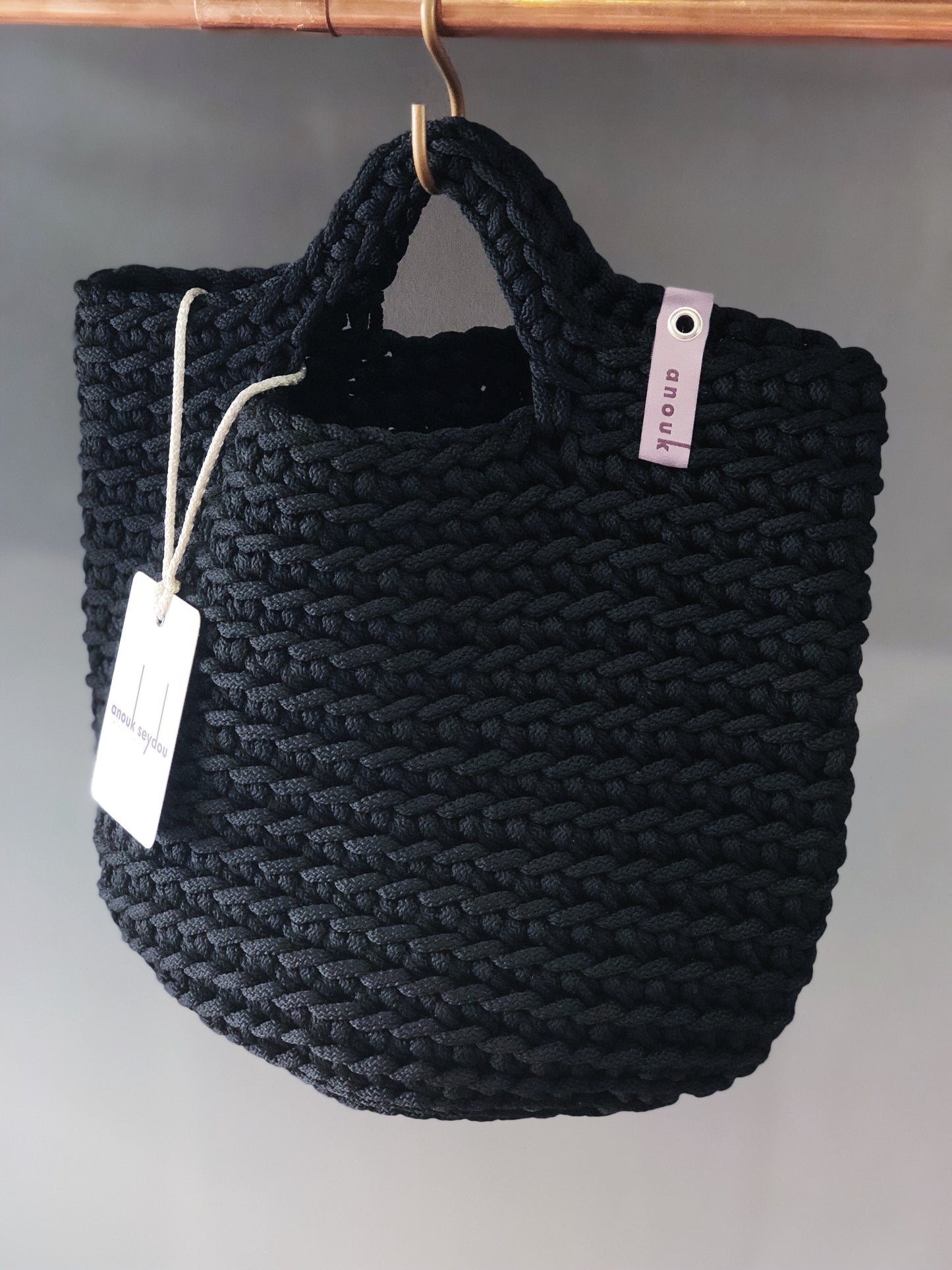 Scandinavian Style Short Handles Handmade Tote Bag