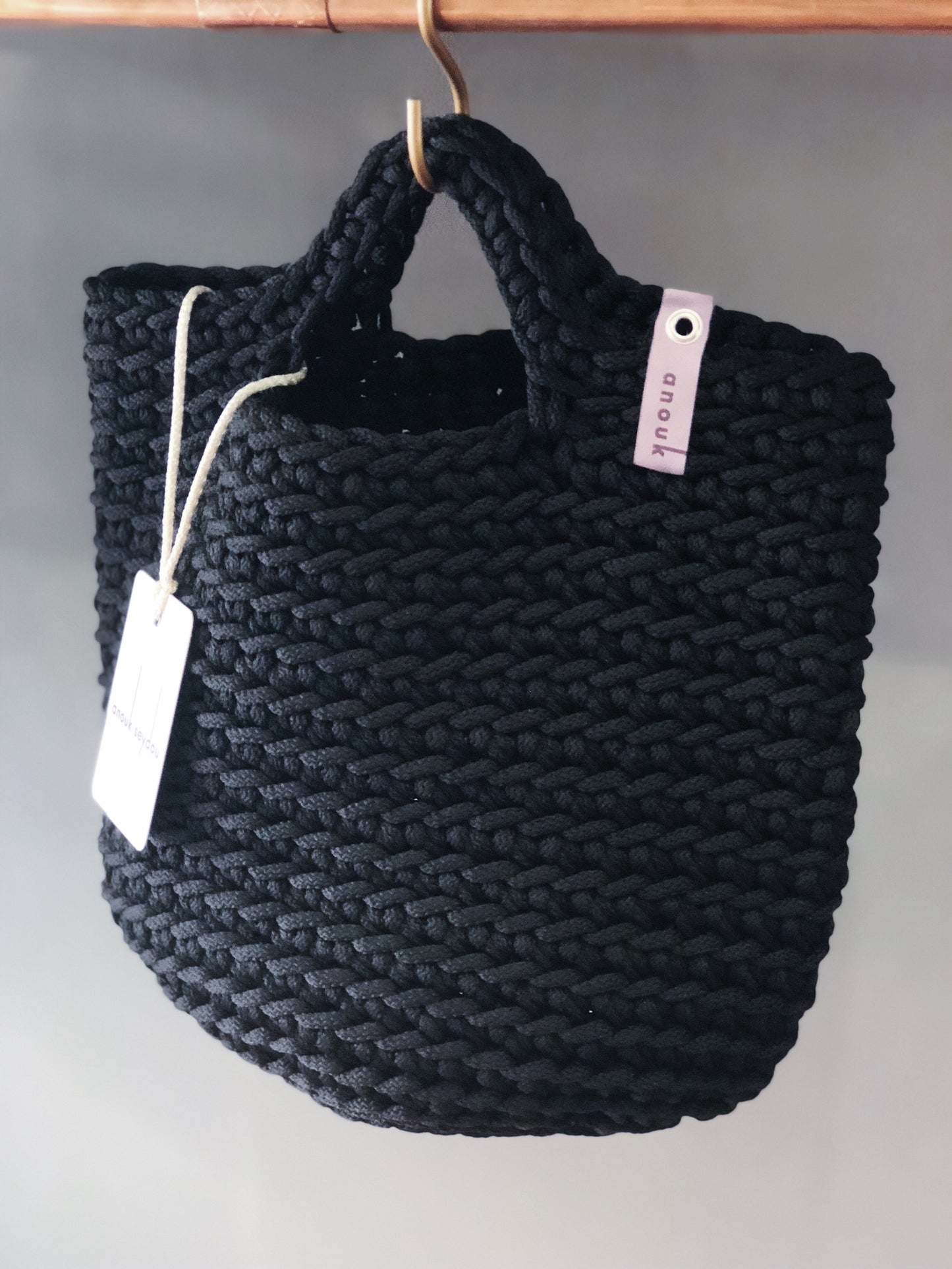 Scandinavian Style Short Handles Handmade Tote Bag