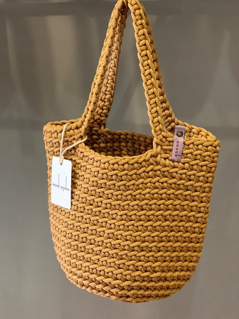 Scandinavian Handmade Tote Bag Long Handles