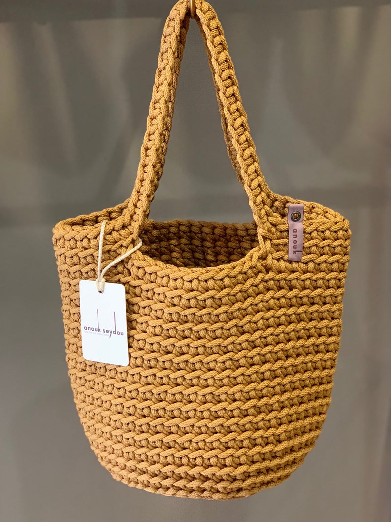 Scandinavian Handmade Tote Bag Long Handles