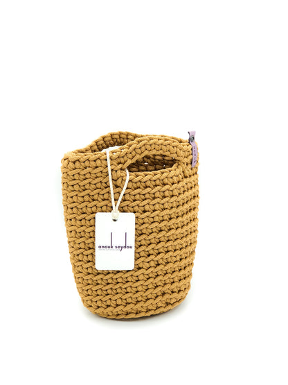 Tote Bag Scandinavian Style Crochet Tote Bag  Size MINI Caramelo