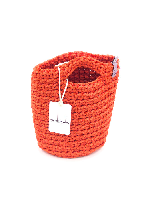 Tote Bag Scandinavian Style Crochet Tote Bag Size MINI Carrot Juice