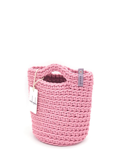 Tote Bag Scandinavian Style Crochet Tote Bag Size MINI Cherry Pink