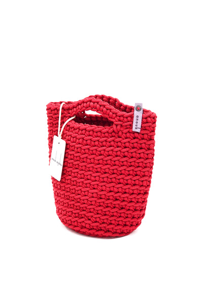 Tote Bag Scandinavian Style Crochet Tote Bag  Size MINI Classic Red