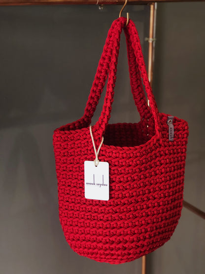 Scandinavian Style Short Handles Handmade Tote Bag