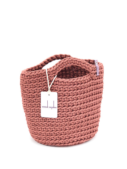 Scandinavian Style Short Handles Handmade Tote Bags Dusty Rose