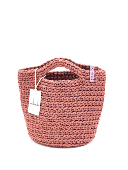 Scandinavian Style Short Handles Handmade Tote Bags Dusty Rose