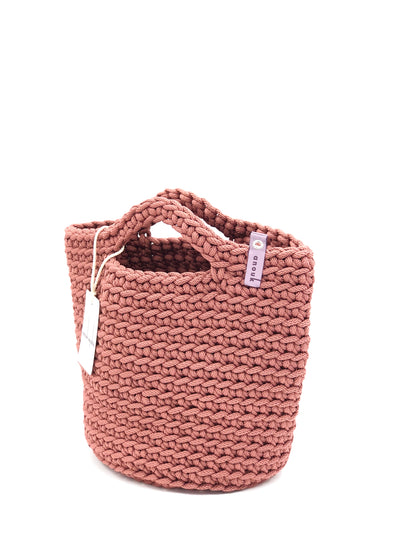 Scandinavian Style Short Handles Handmade Tote Bags Dusty Rose