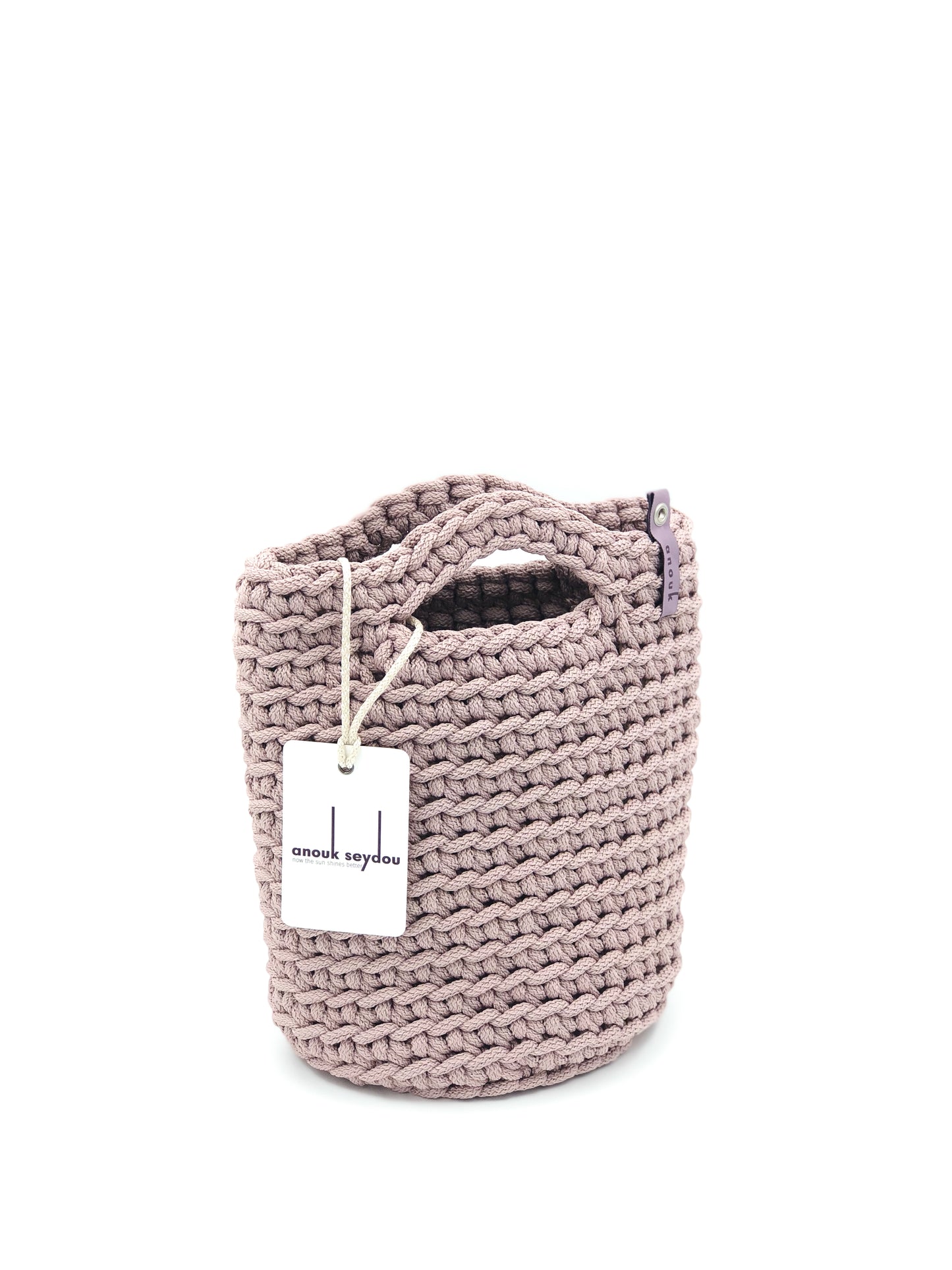 Tote Bag Scandinavian Style Dusty Lavender Crochet Tote Bag  Size MINI