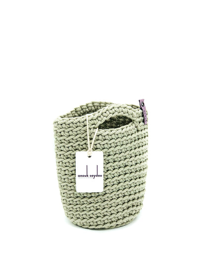 Tote Bag Scandinavian Style  Frozen Sage Crochet Tote Bag Size MINI