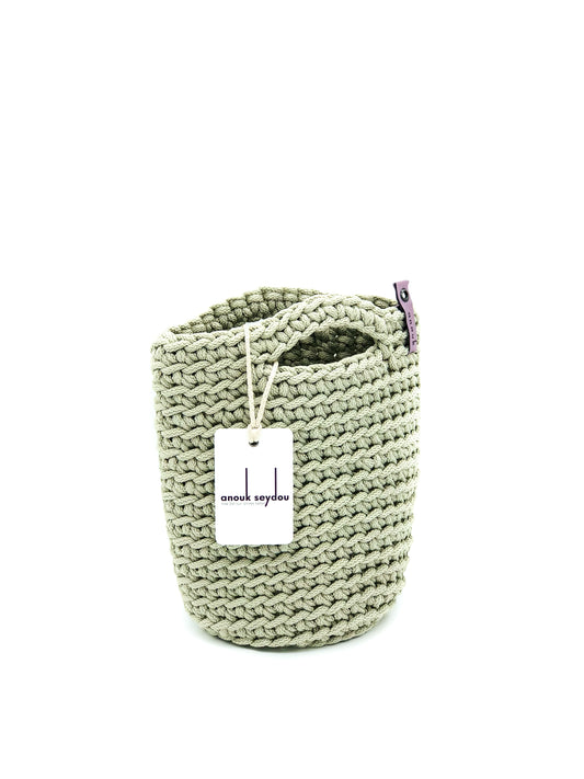 Tote Bag Scandinavian Style  Frozen Sage Crochet Tote Bag Size MINI
