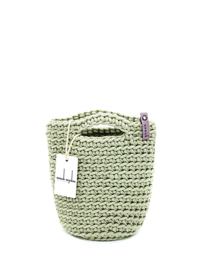 Tote Bag Scandinavian Style  Frozen Sage Crochet Tote Bag Size MINI