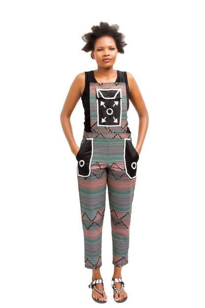 Beaded African Wax Romper