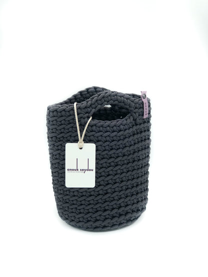 Tote Bag Scandinavian Style Matte Gray Crochet Tote Bag Size MINI