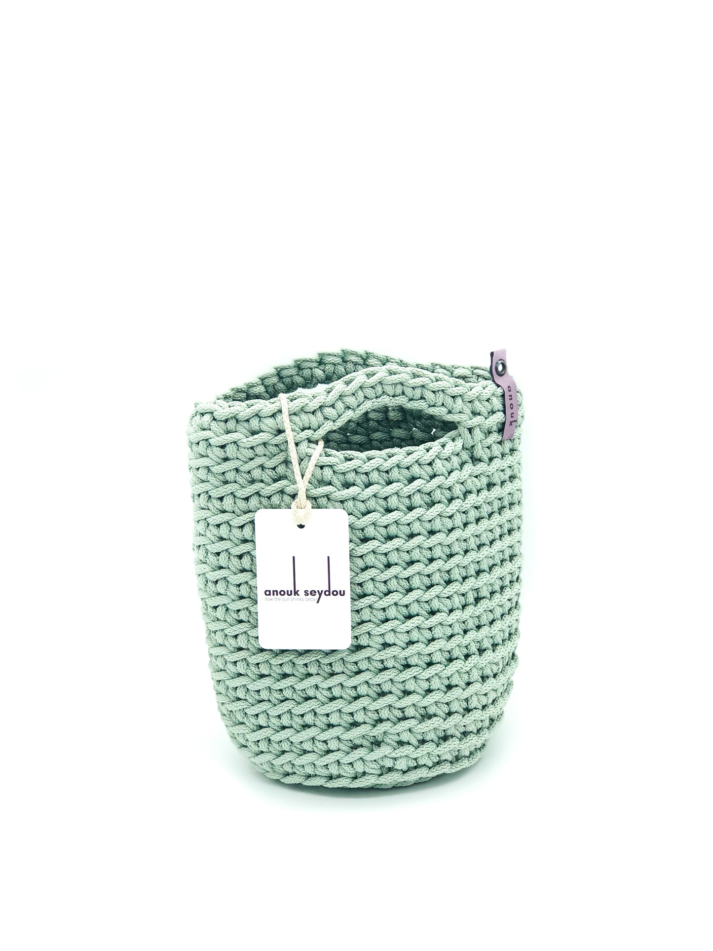 Tote Bag Scandinavian Style Mint Crochet  Size MINI