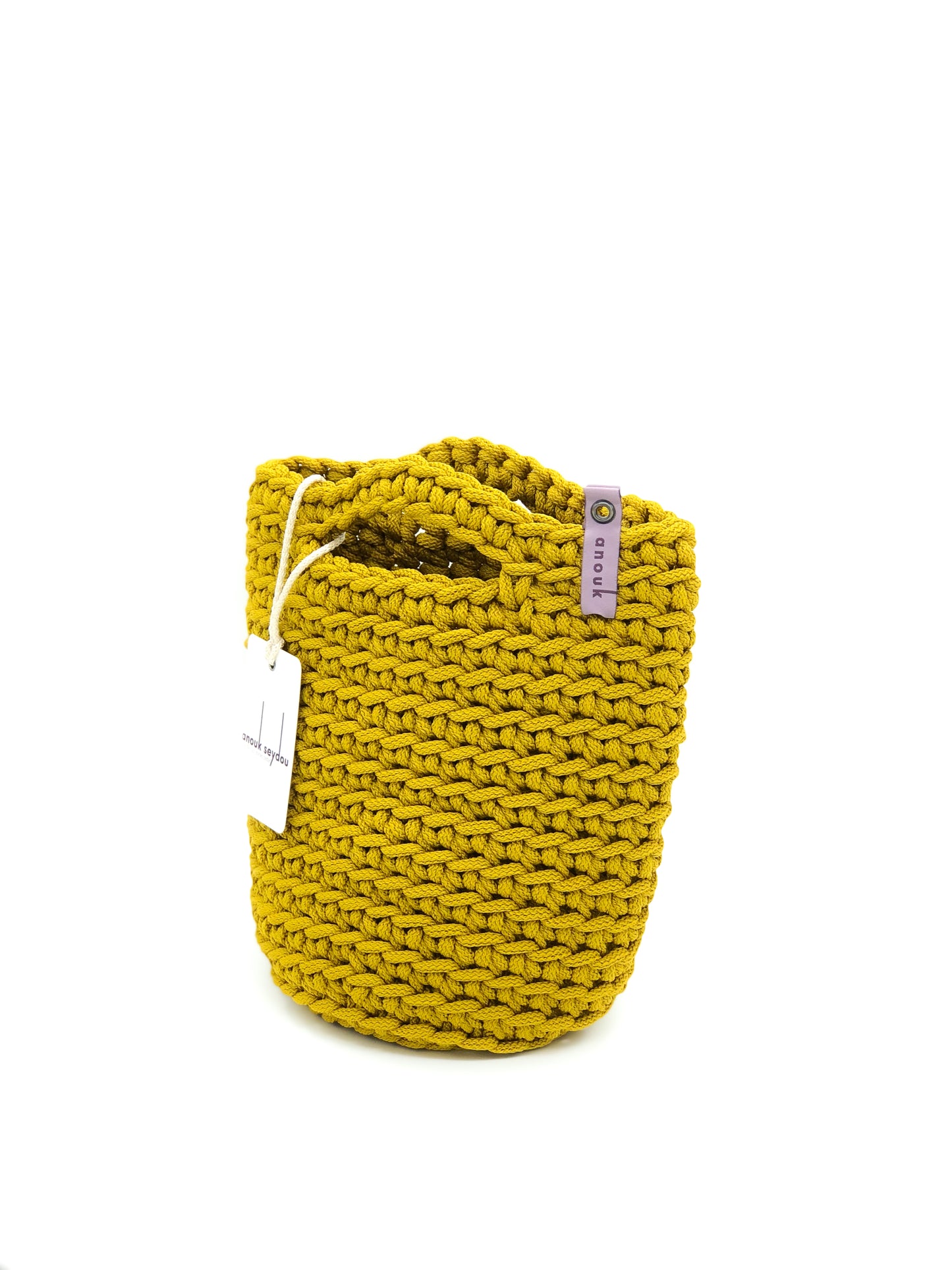 Tote Bag Scandinavian Style Mustard Seed Crochet Size MINI