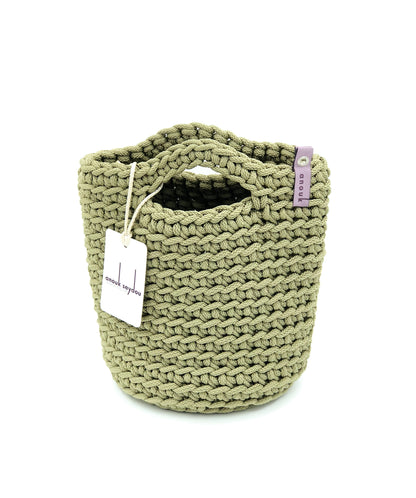 Tote Bag Scandinavian Style Olive Crochet Size MINI